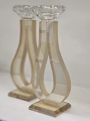 פמוטים לשבת קריסטל דגם טיפה